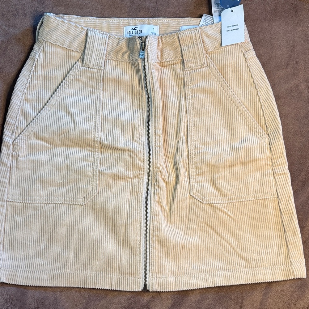 Hollister Beige Corduroy Mini Skirt